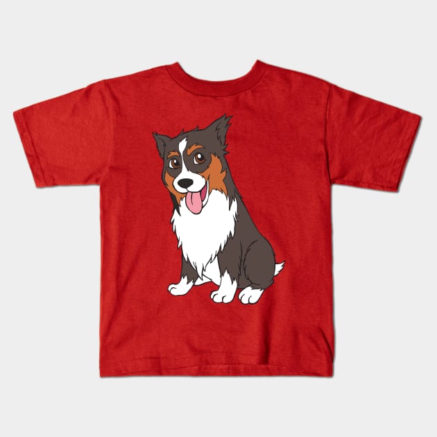 Australian Shepherd Puppy Dog Aussie Kids T-Shirt by samshirts